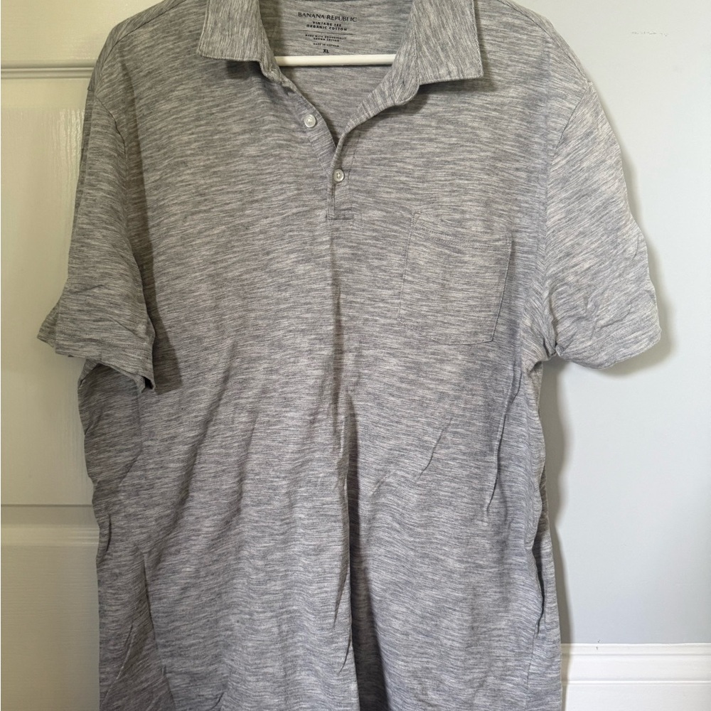 Banana Republic Light Gray Polo Shirt